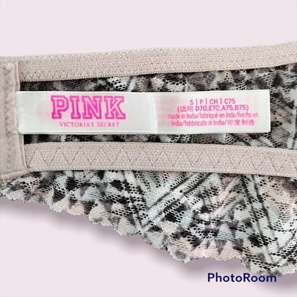 Victoria’s Secret Pink Aztec print Purple Lace Halter Bralette - Picture 4 of 6